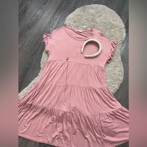 Mikey & Joey Babydoll Dress (Pink) Size Large
